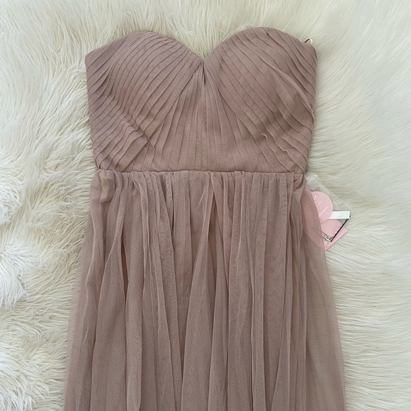 Birdy Grey Sandy Taupe Tulle Tan Strapless Christina Convertible Formal Dress - Picture 4 of 15